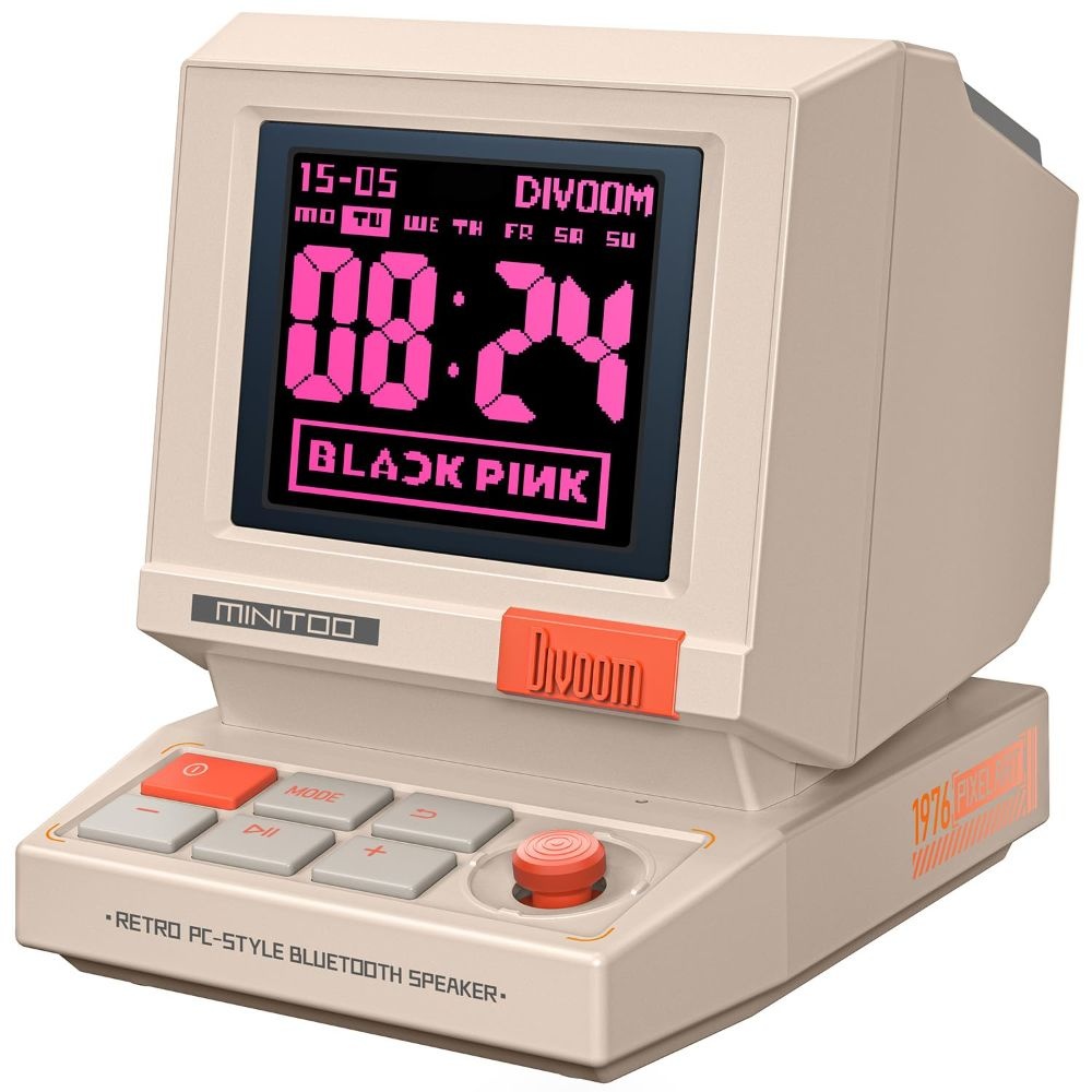 2025년형 Divoom Minitoo LCD 디스플레이 레트로 블루투스 5.3 스피커