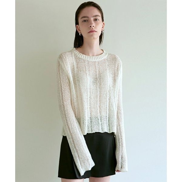 닉앤니콜 NICK&NICOLE EMBROIDERY LABEL NET KNIT_2 COLOR N_21PRE-FALL 337945