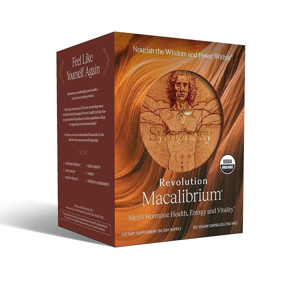 Symphony Natural Health [해외] Revolution Macalibrium - 남성 호르몬 건강, 에너지, 강도, 파워, 생식 건강을 지원하는 천연 농축 젤라틴 마카(120 일 공