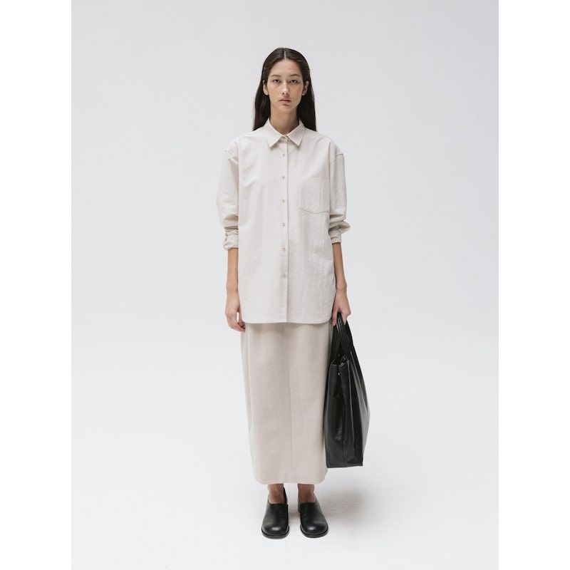 Moia Washed Plain Shirt - Bone 880331