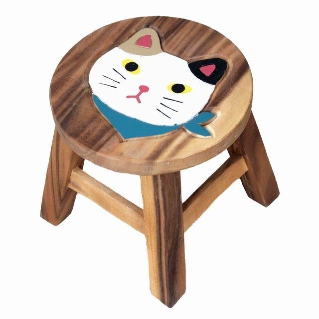 [해외] 하와이 잡화  나무 의자 스카프 고양이/마이켄 고양이 인테리어 귀여운 가구 동물