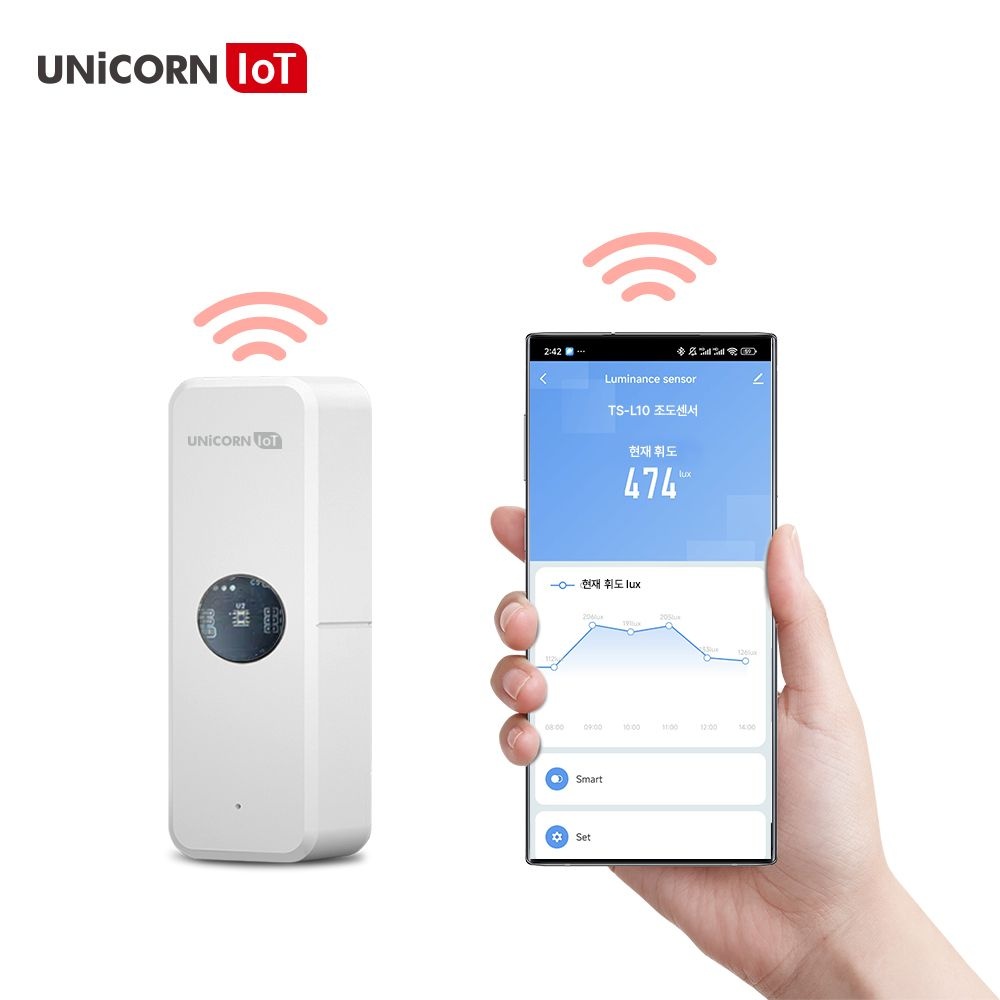 유니콘IOT 스마트 zigbee 방식 조도감지센서  밝기감지기 전용APP지원  TS-L10 (TS-L10)