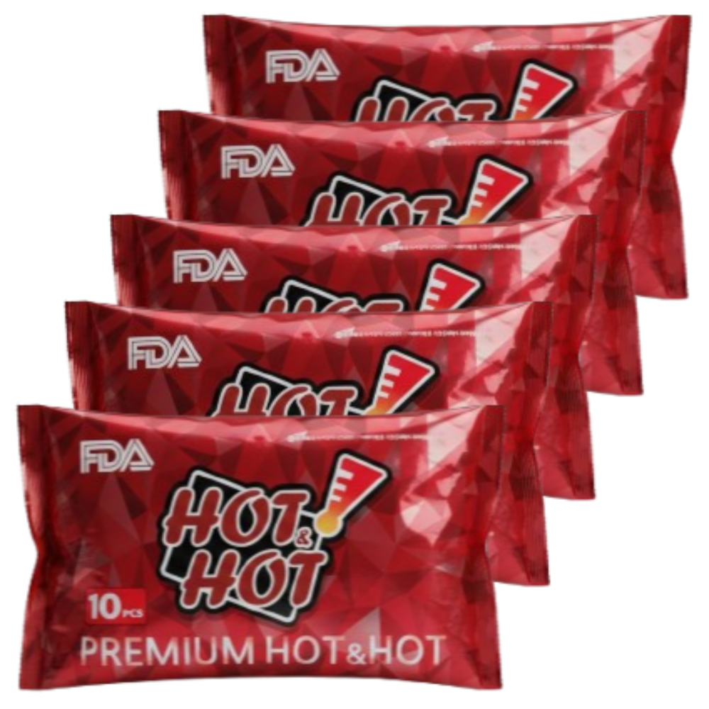 (주)핫앤핫 핫앤핫 프리미엄 핫앤핫 핫팩 RED 95g+안전한 FDA/14001(환경) 50개