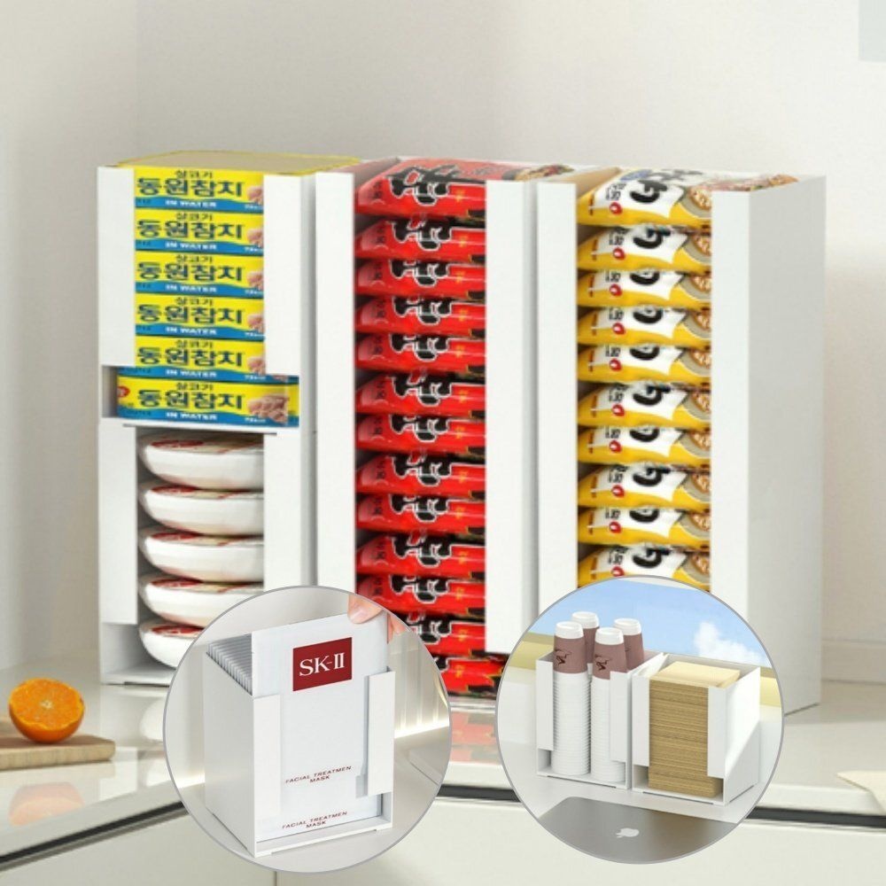 위드윈 탕비실 주방 라면정리함 중형 팬트리 컵라면보관함 편의점