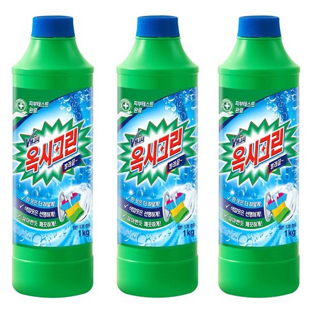옥시크린 산소계 표백제 1kg 용기x3개 찌든때 얼룩제거 세탁표백