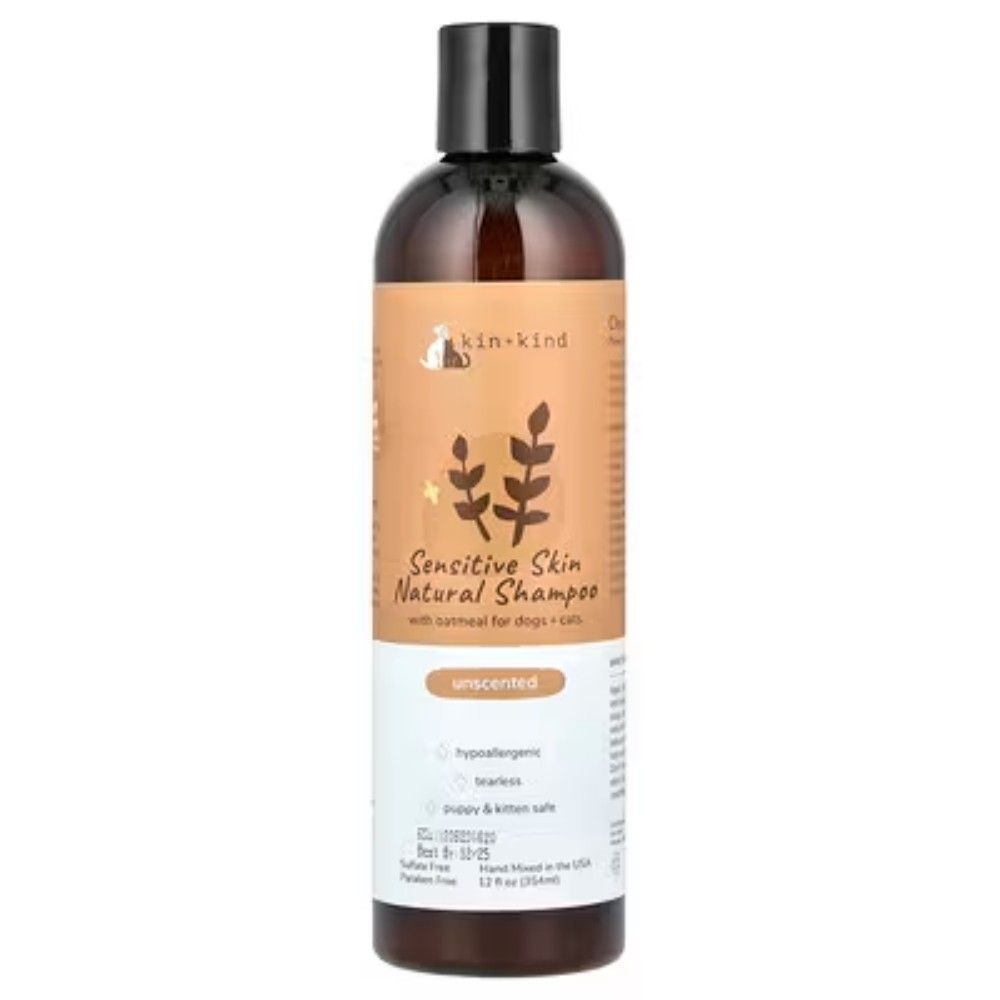 [해외] 오가닉 민감성 강아지 고양이 천연 샴푸 알러지케어 무향 354ml 킨앤카이드