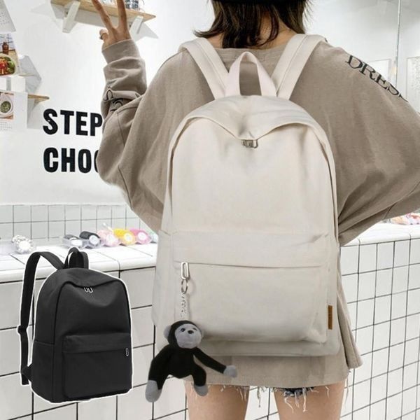 [하프클럽]학생 대학생 데일리 베이직 아이템 코디 캔버스 백팩