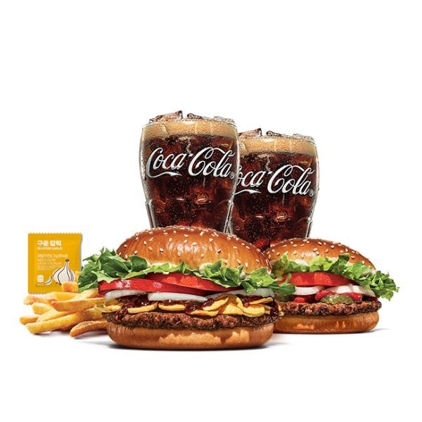 (버거킹) 갈릭불고기와퍼+와퍼주니어+콜라R+콜라R+쉐이킹프라이구운갈릭