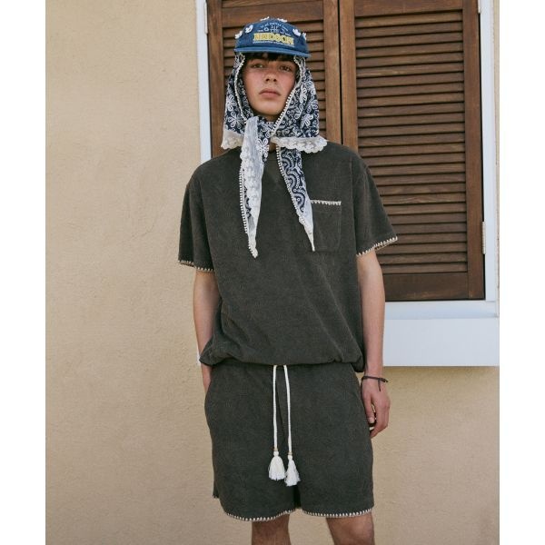 PENFIELD PENFIELD 리조트 쉘 패턴테리 하프쇼츠 올리브_FR2KP201 246298