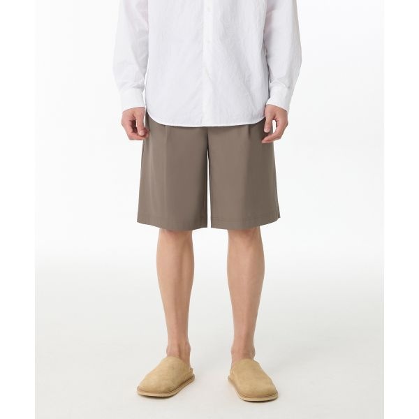 &lt;매장정품&gt; 무신사 스탠다드 MUSINSA STANDARD 쿨링 원 턱 밴딩 버뮤다 팬츠 [더스티 베이지] MMEPH6Z13-UI 774340