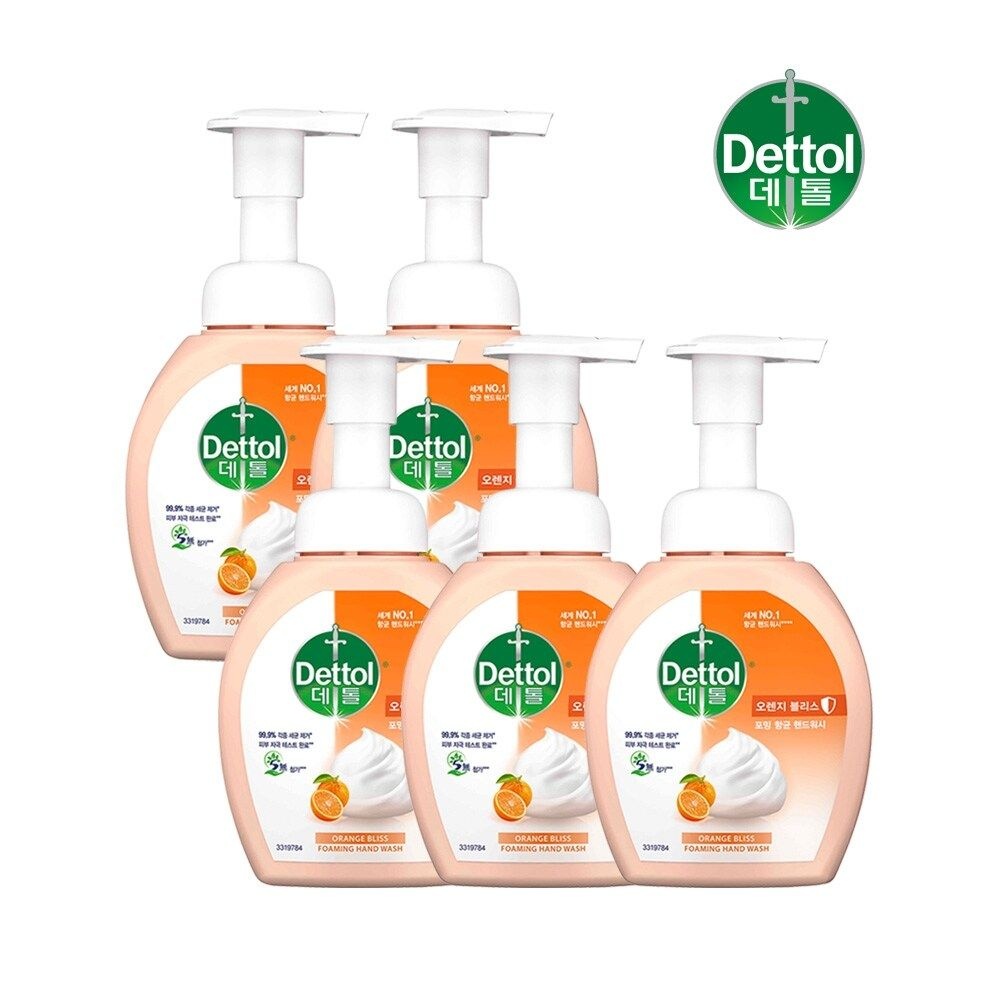 데톨 공식업체 정품 오렌지 포밍 핸드워시 250ml 본품x5개