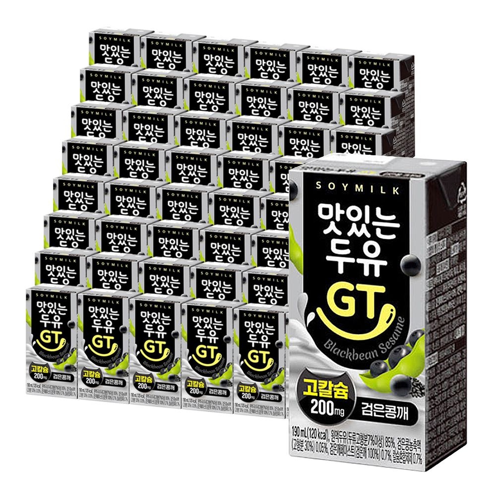 [오늘출발] 맛있는 두유 남양 맛있는두유 GT 검은콩깨 칼슘 190ml x 24팩 x 2개 총 48팩