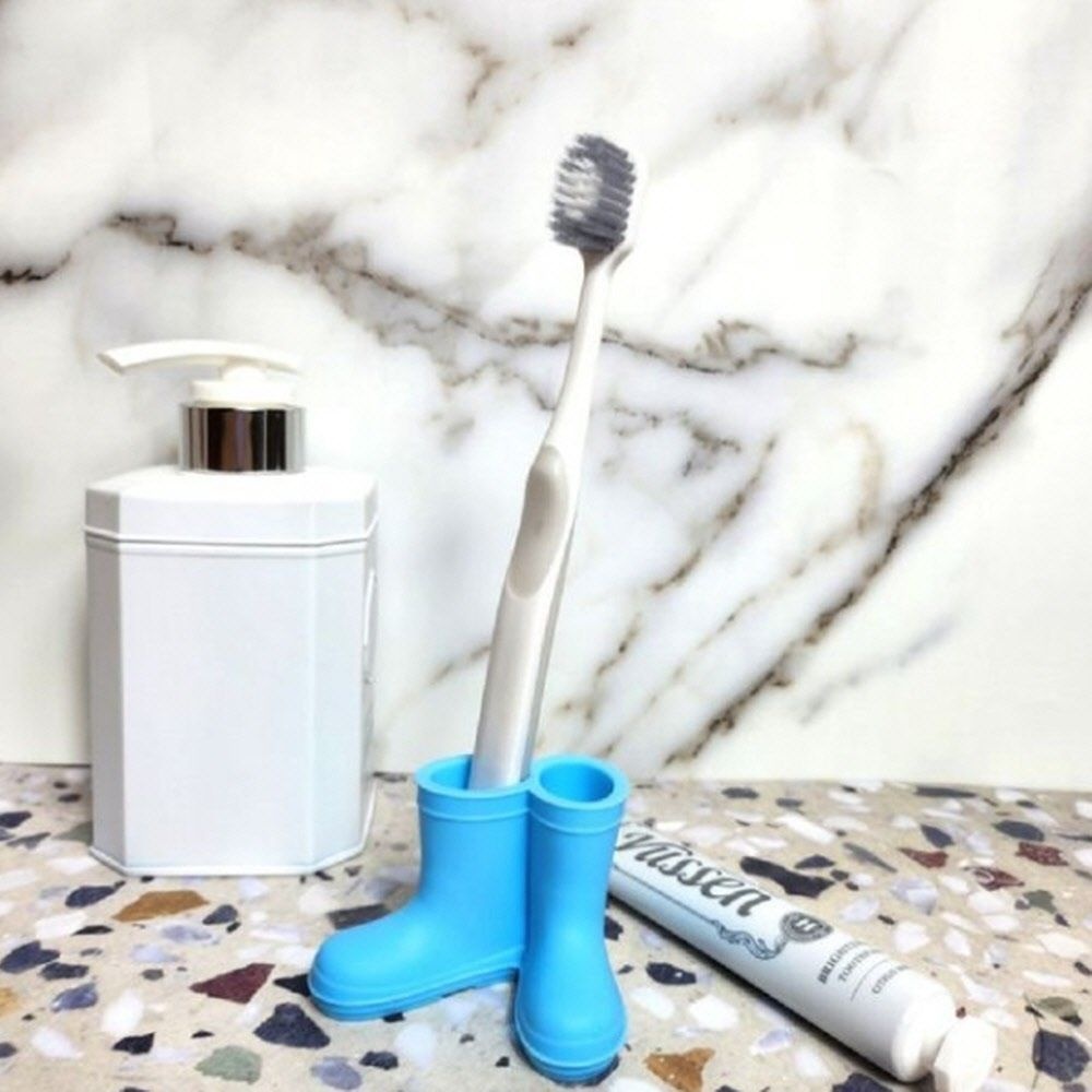 가빈스토어올댓펙토리 GE가은스토어 레인부츠 모양 칫솔꽂이 하늘 실리콘칫솔거치대 실리콘칫솔걸이 칫솔통