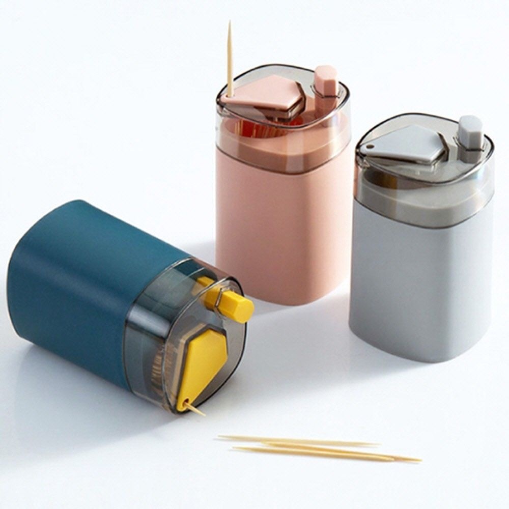 GE가은스토어 팝업 이쑤시개 디스펜서 그레이 이쑤시개디스펜서 원터치이쑤시개통 요지통