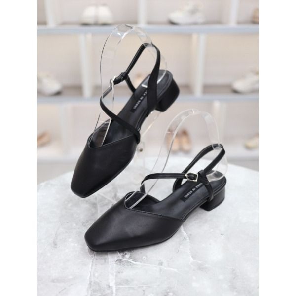 [기타 (패플)] [블리아르]모던 청키힐 사선 스트랩 슬링백 샌들 4cm BLMD31077_GN