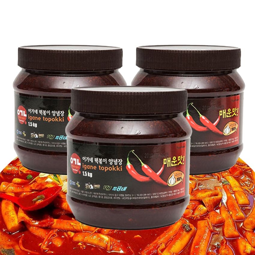이가네 떡볶이 양념장 블랙라벨 1.5KG X 3통 요리비결 육류 해물볶음 코다리찜소스