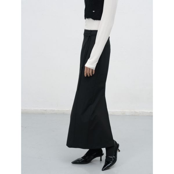GENERALIDEA GENERALIDEA 벨티드 H라인 맥시 롱 스커트 [BLACK] / WBE3L13512 409914