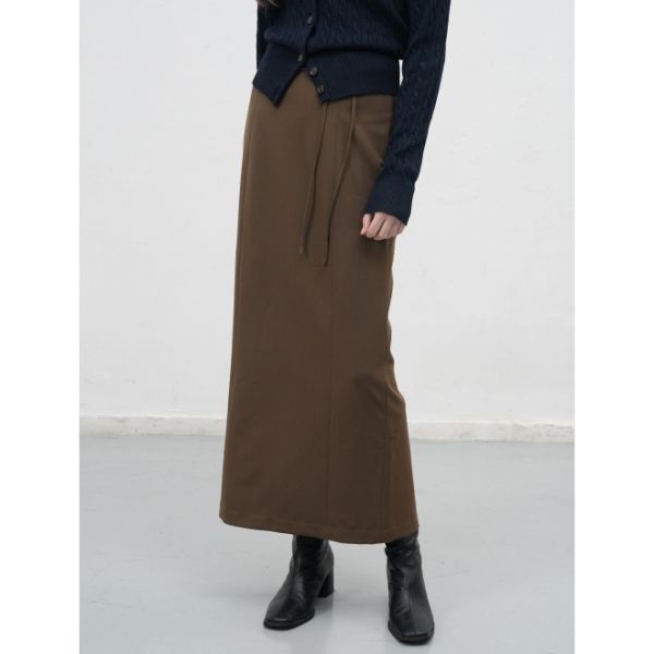 GENERALIDEA GENERALIDEA 벨티드 H라인 맥시 롱 스커트 [MOCHA] / WBE3L13512 409917