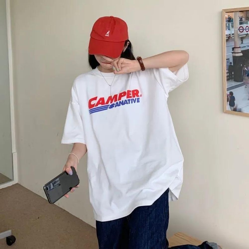 CAMPER 프린팅 박스 반팔 티셔츠