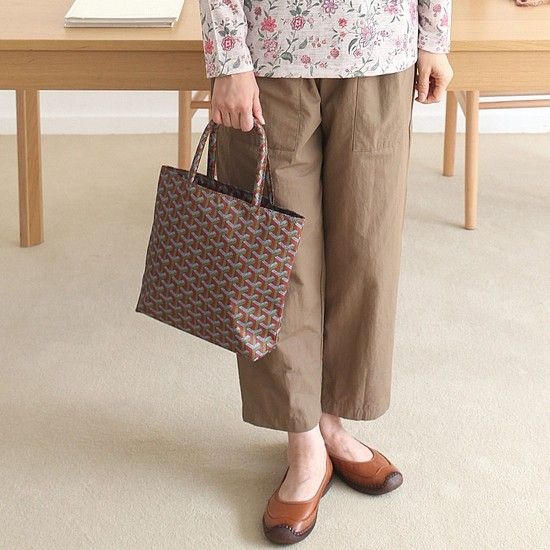 A42082 블럭체크 문화센터 손가방 엄마가방