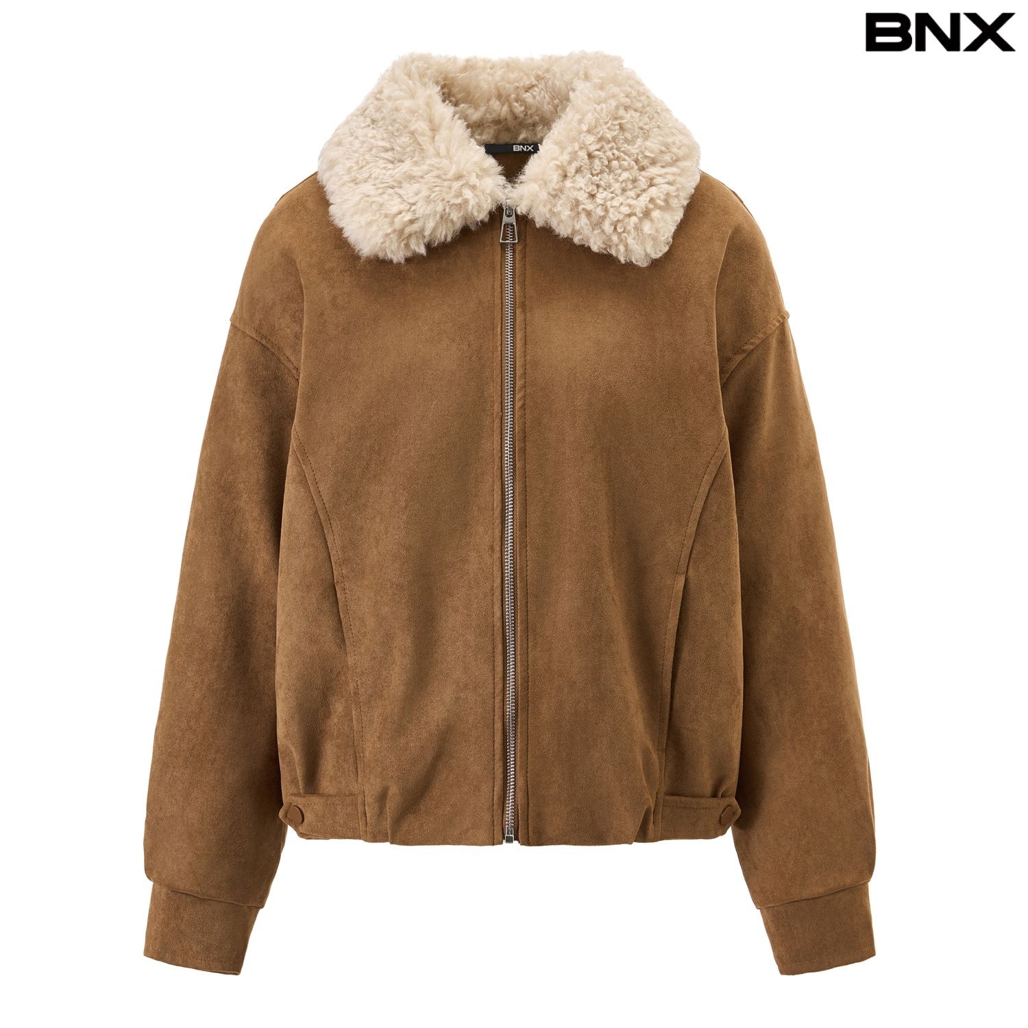 BNX 시어링 양털 배색 카라 무스탕 자켓 (BX4JK019L0)