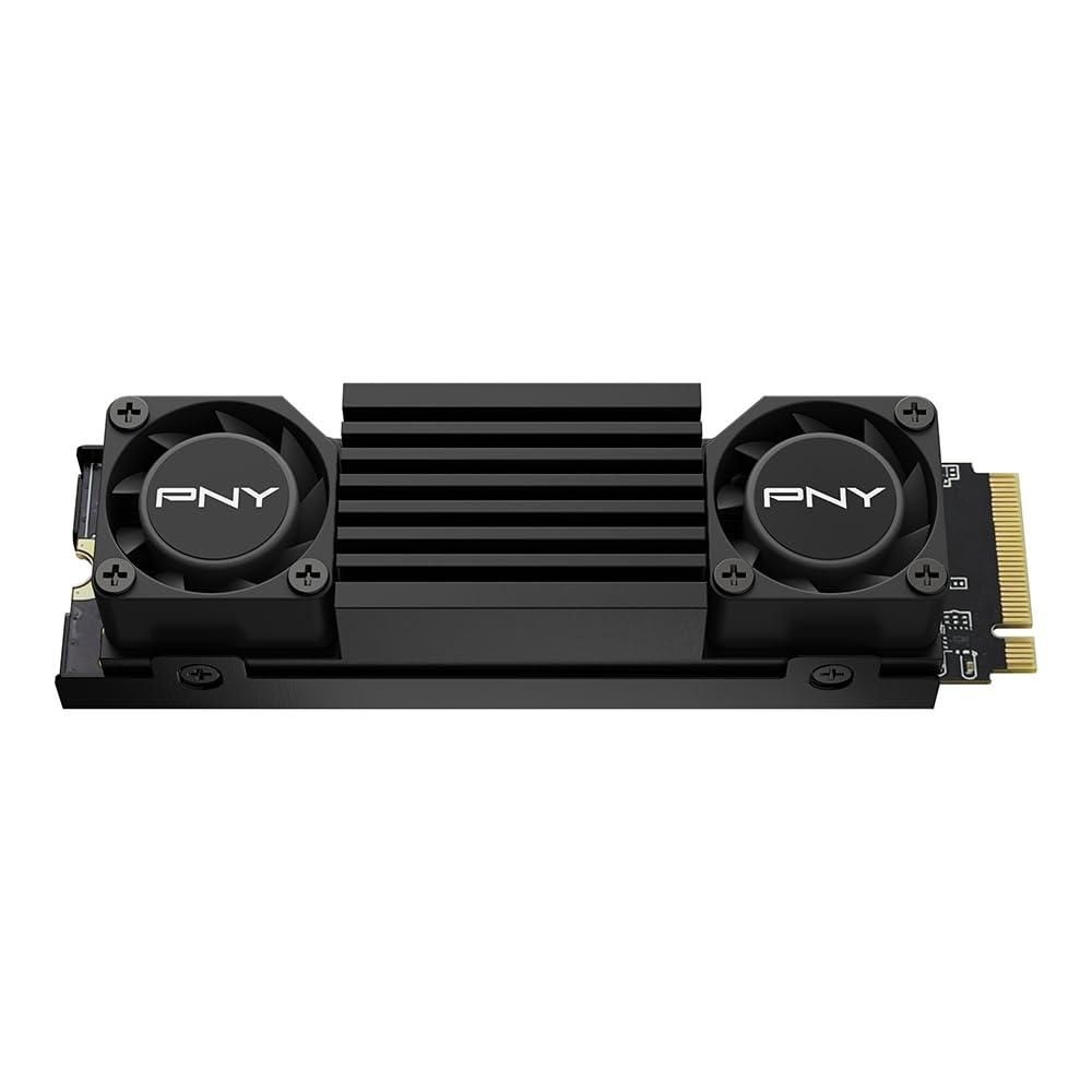 PNY [해외] PNY CS3150 1TB PCIe Gen5 x4 NVMe M.2 SSD 듀얼 팬 블랙 방열판 포함 - 마이크로소프트 다이렉트 스토리지 호환 최대 11500MB/s