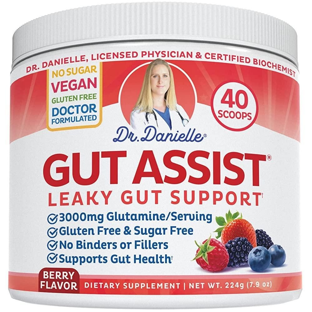 [해외] Doctor Danielle Gut Assist - 새는 장 회복 보충제 파우더 글루타민, 아라비노갈락탄, 감초 뿌리 IBS, 속쓰림, 팽만감, 가