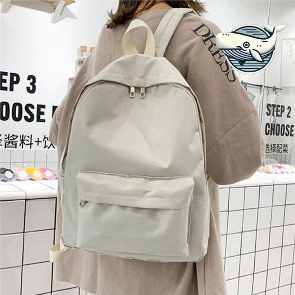 [하프클럽]무지 백팩 대학생 필수 아이템 심플한 디자인