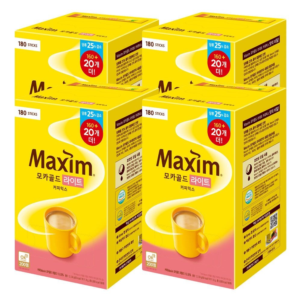 맥심 동서 맥심 모카라이트 커피믹스 180T x 4개(720T)