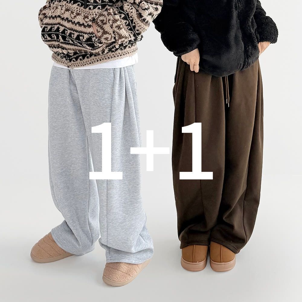 왓위웨어 기모 와이드팬츠 1+1