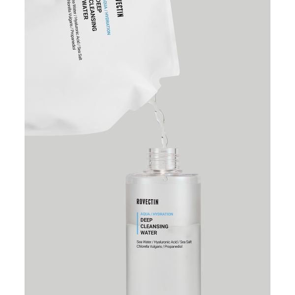매장정품 ROVECTIN 아쿠아 딥 클렌징 워터 400ml + 350ml (리필팩 증정)