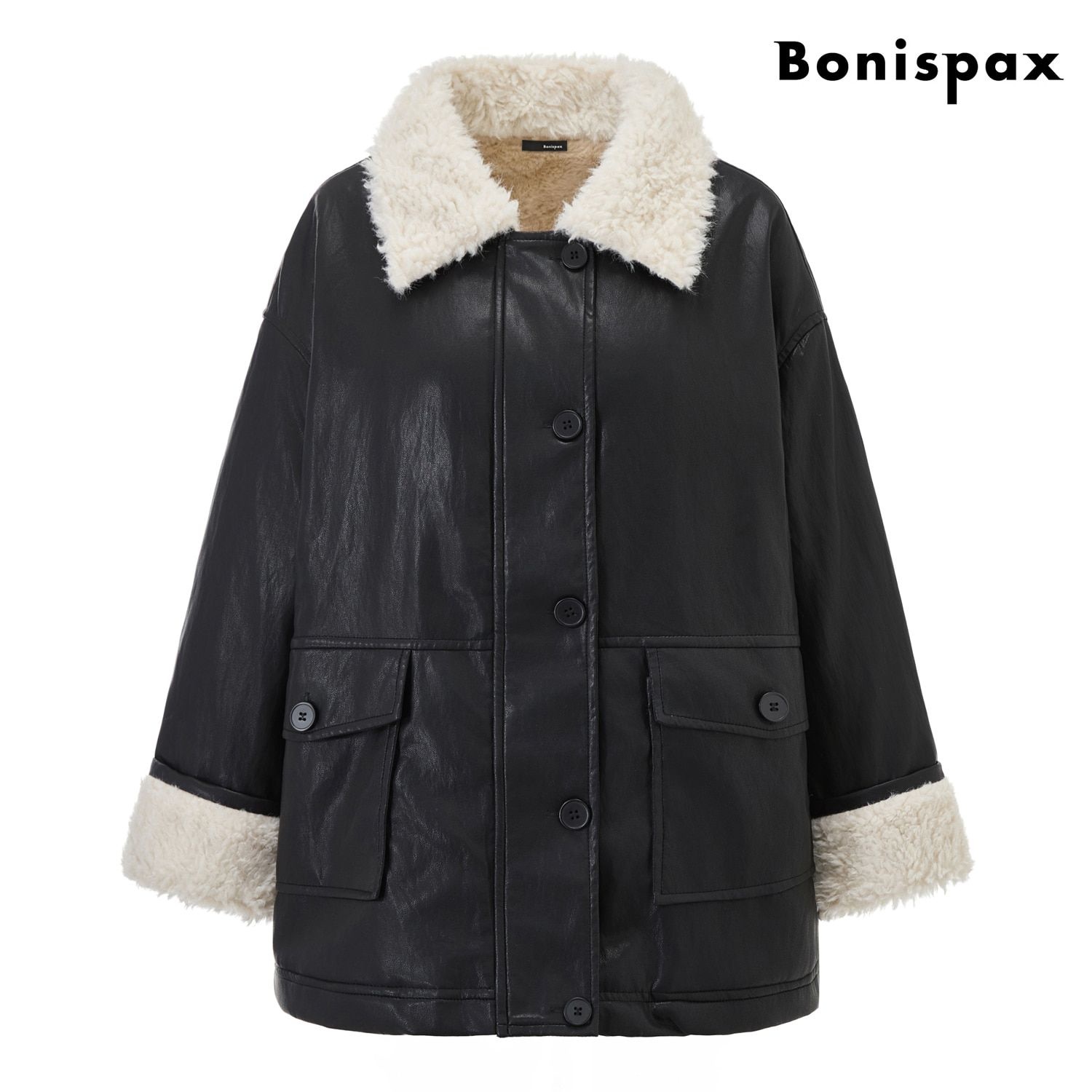 보니스팍스 시어링 퍼 집업 레더 자켓 (XP4JK018L0)