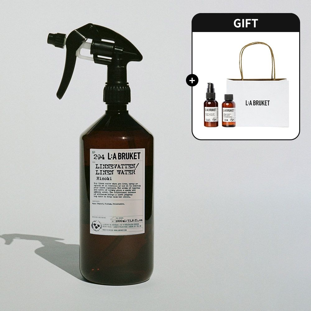 [오늘도착] [롯데백화점] 라부르켓 린넨 워터 히노키 1000ml + 디럭스 2종 + 쇼핑백