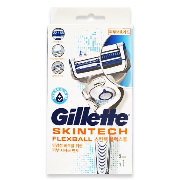 [질레트] 스킨텍 면도기 매뉴얼 2UP (본체1개/면도날2개)