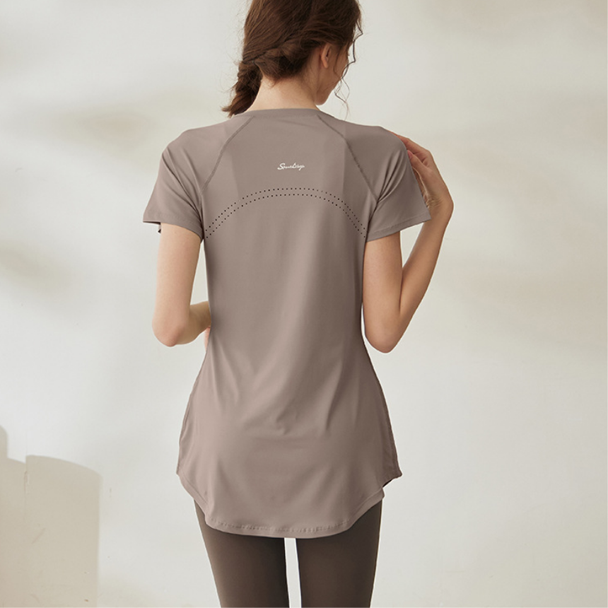 [오늘출발]휴앤핏 힙커버 요가 필라테스 트레이닝 롱기장 스포츠 반팔 티셔츠 운동복