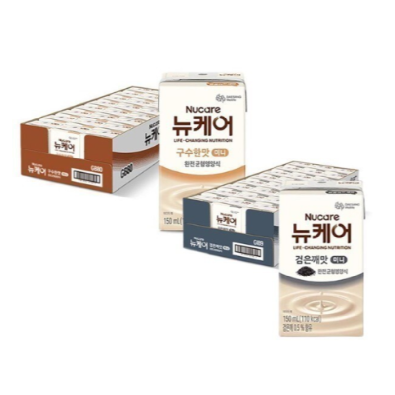 뉴케어 미니 구수한맛 150ml(24입) + 미니 고소한 검은깨 150ml(24입) 소용량 균형영양식 2종 세트