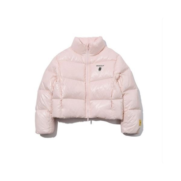 빈트릴 숏패딩 여성 오버 크롭핏 다운패딩 라이트 핑크