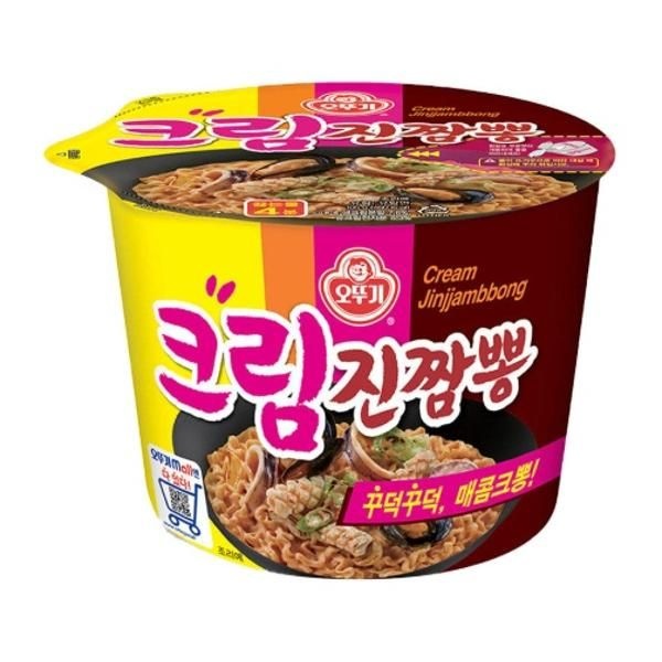 오뚜기 크림진짬뽕 큰컵라면 기숙사 자취생 회사 105g 12개