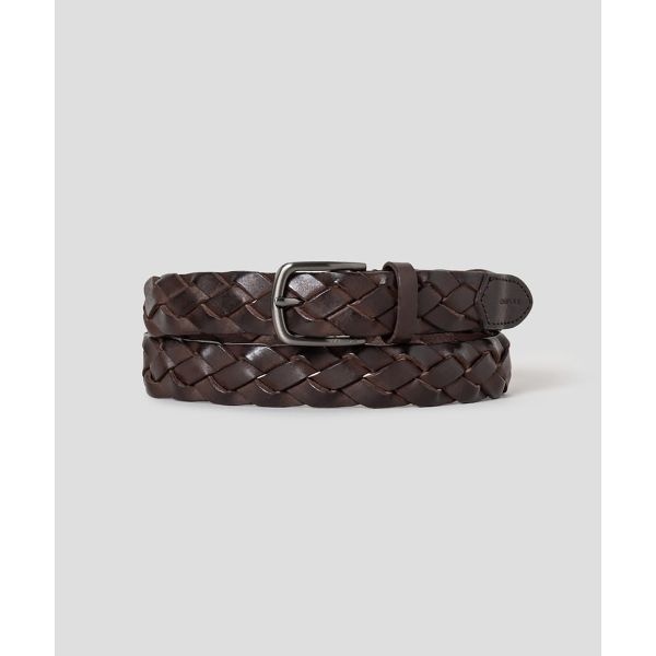 BEANPOLE ACCESSORY 가죽 짜임 사각 버클 벨트 브라운 248154