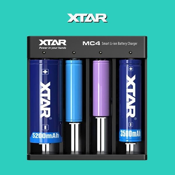 엑스타 4구 MC4 XTAR 허준 충전기 18650 26650 배터리 건전지 자전거라이트