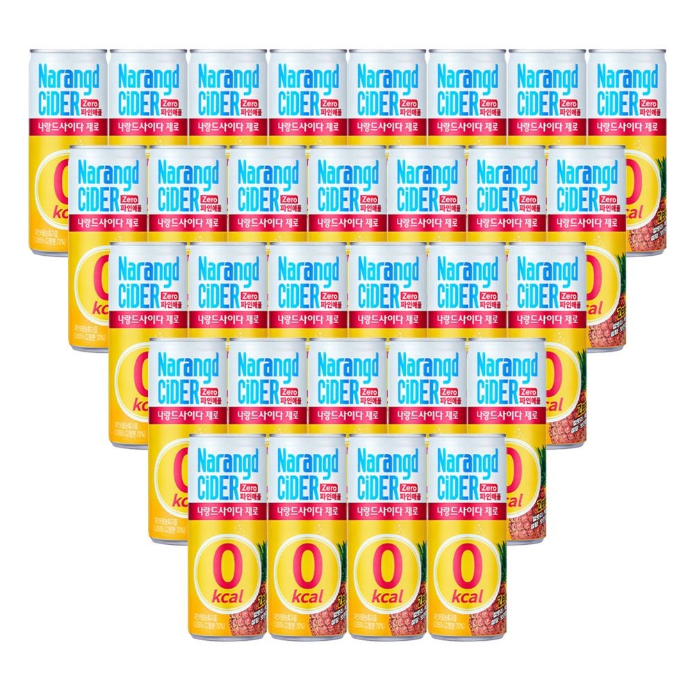 나랑드사이다 제로칼로리 파인애플 245ml 30개입 한박스