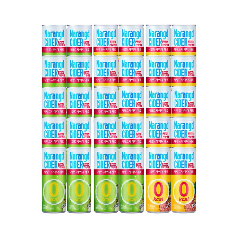 나랑드사이다 제로 그린애플+파인애플 2종혼합 245ml 30개입 한박스