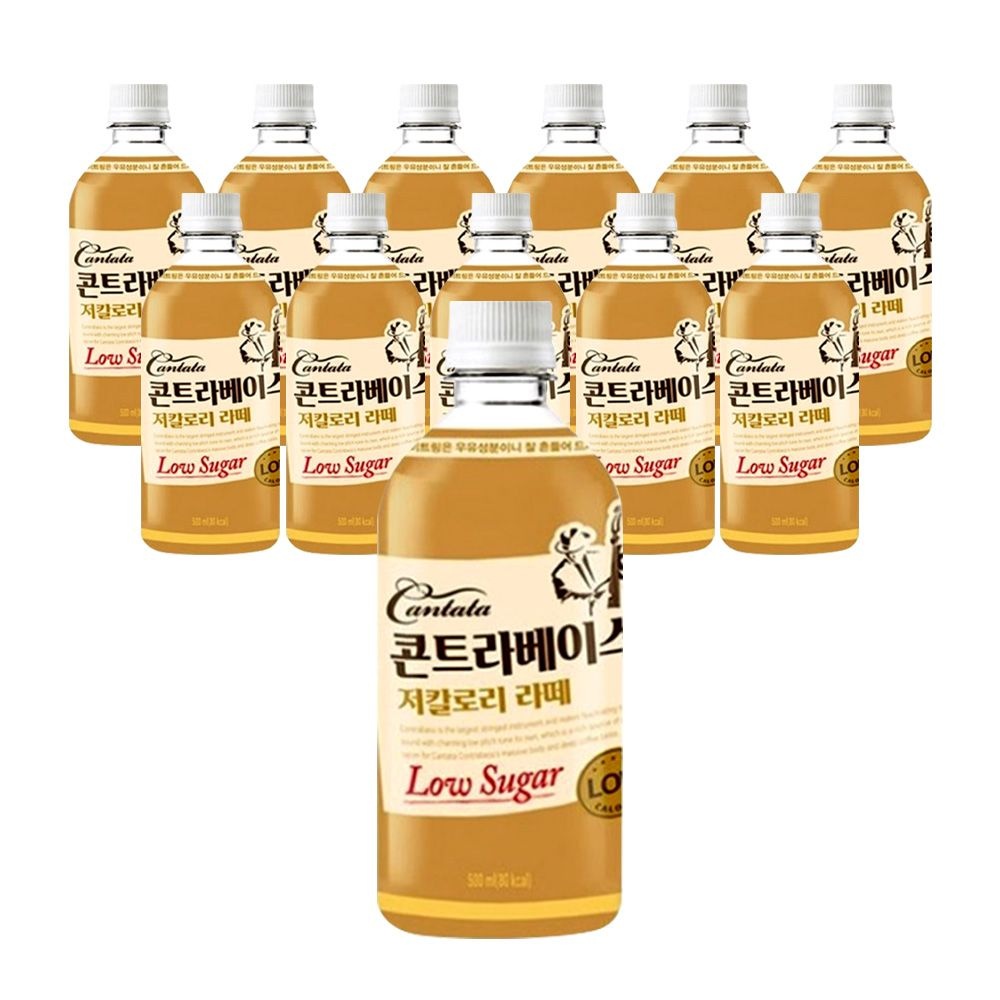 칸타타 콘트라베이스 저칼로리 라떼 500ml 12개입 한박스 페트 커피 사무실음료