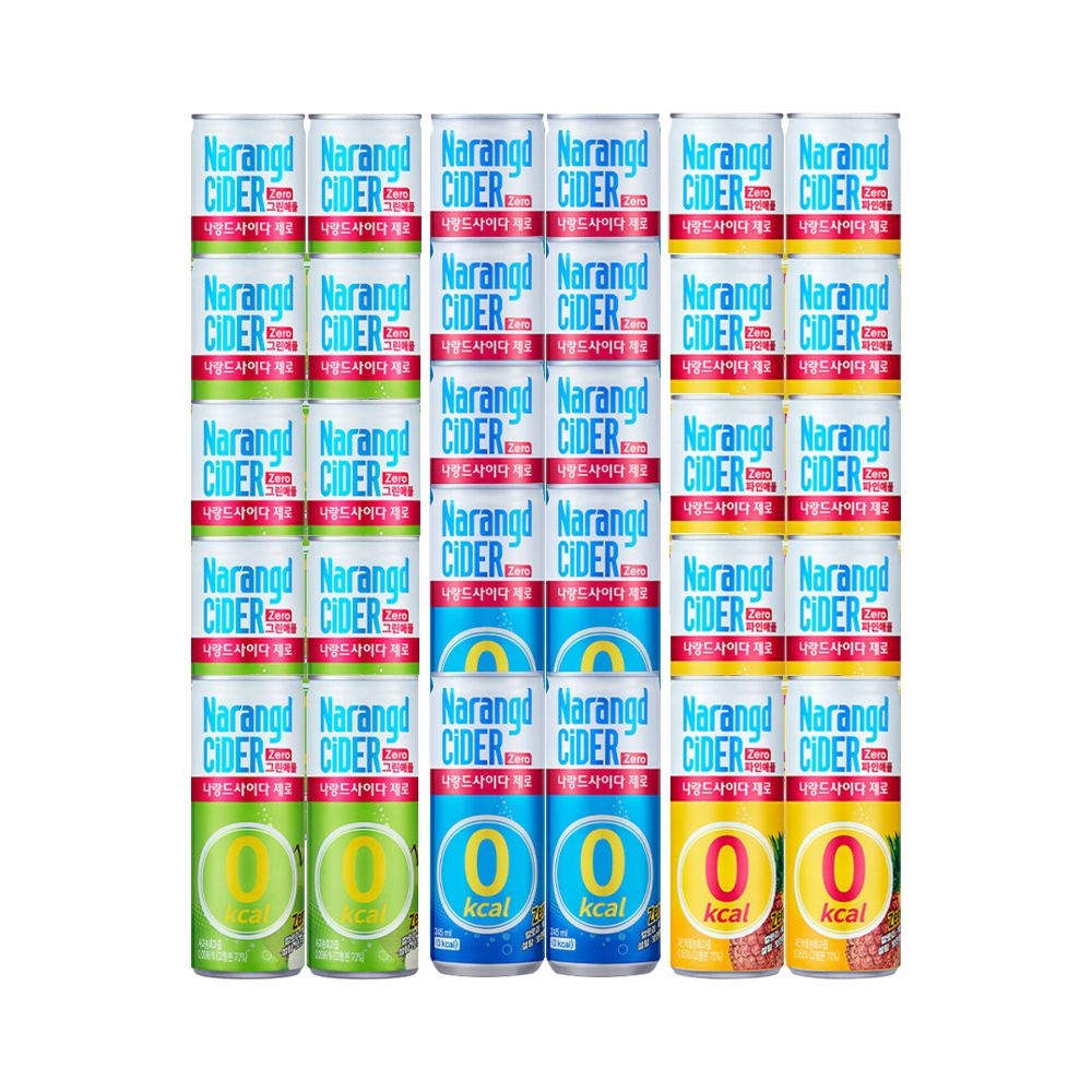 나랑드사이다 오리지널+그린애플+파인애플 3종혼합 245ml 30개입 한박스