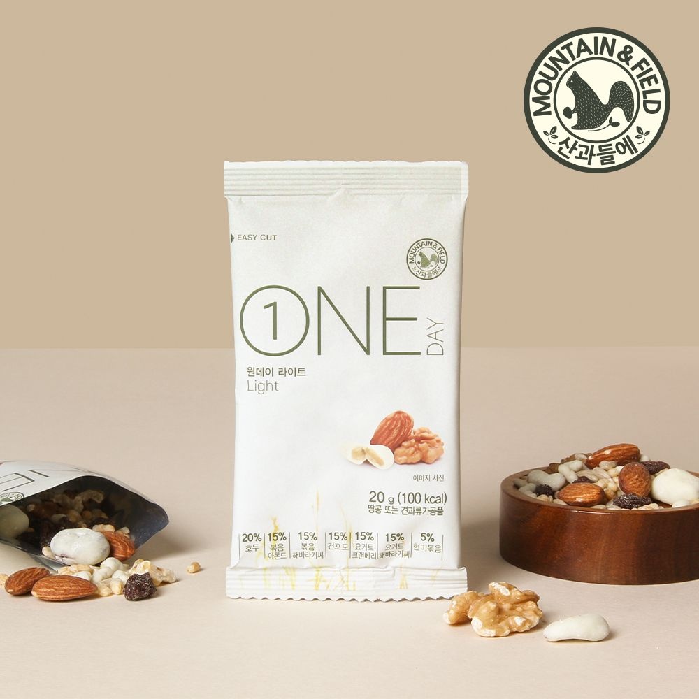 산과들에 데일리하루견과 원데이라이트 60봉 (호두 아몬드 요거트해씨 등 7종구성)