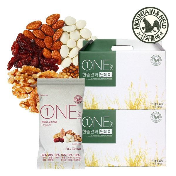 산과들에 하루견과 원데이라이트 30봉세트x2 (견과류 명절선물세트)