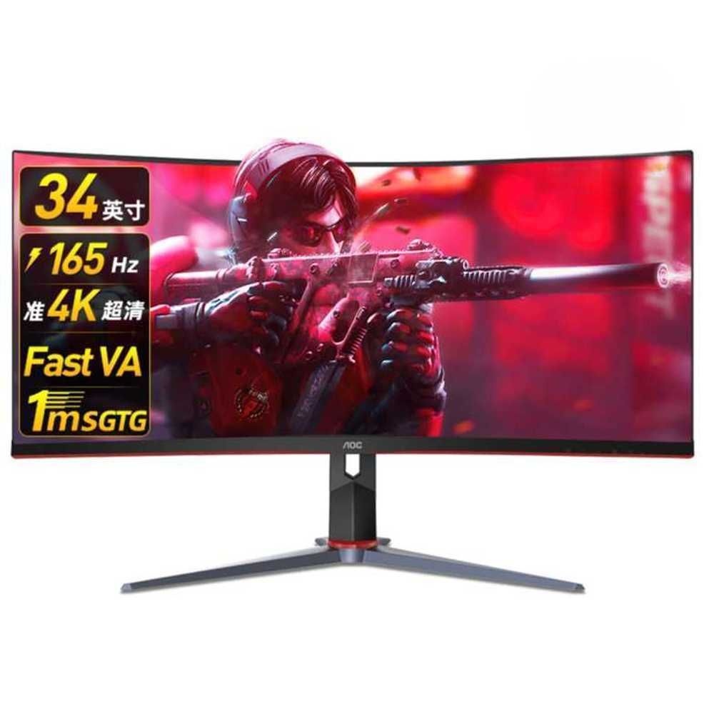 [해외] AOC 커브드 게이밍 모니터 스클린 4K165Hz e스포츠 34인치 CU34G3S 144Hz 2K