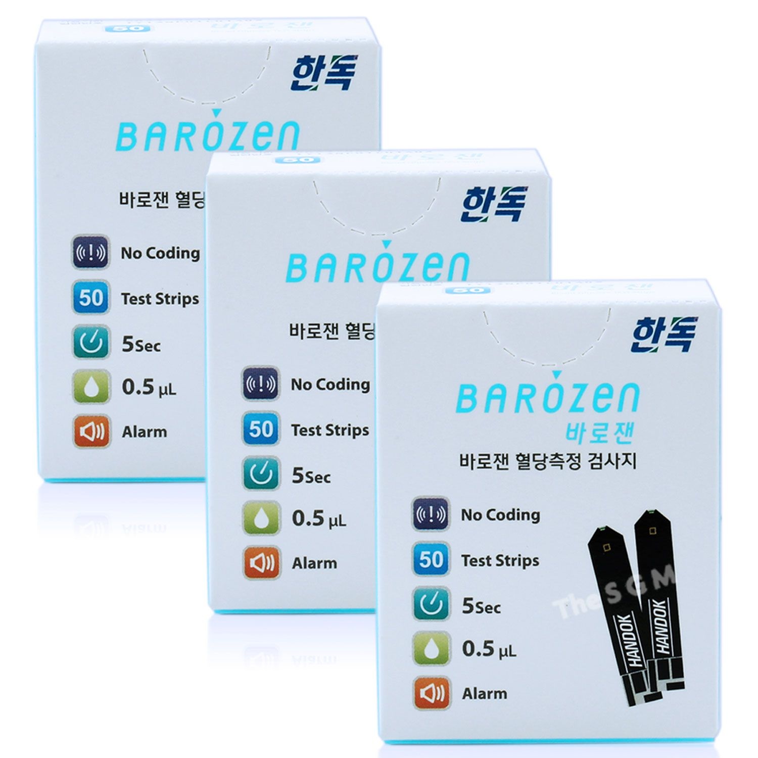 [오늘출발] 한독 바로잰 혈당측정지 3박스 150매 Barozen 시험지 검사지 스트립