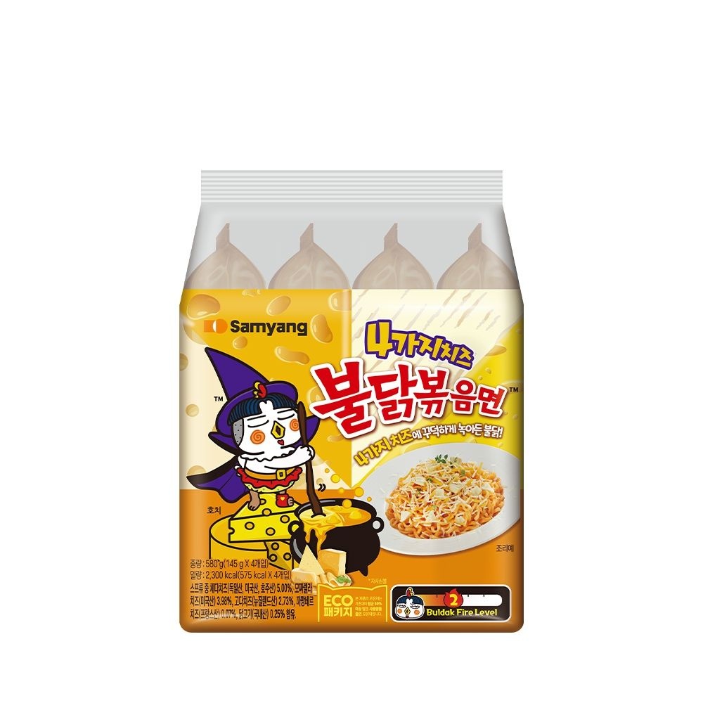 삼양 [소비기한26/2/04]삼양4가지치즈불닭볶음면(145G*4)