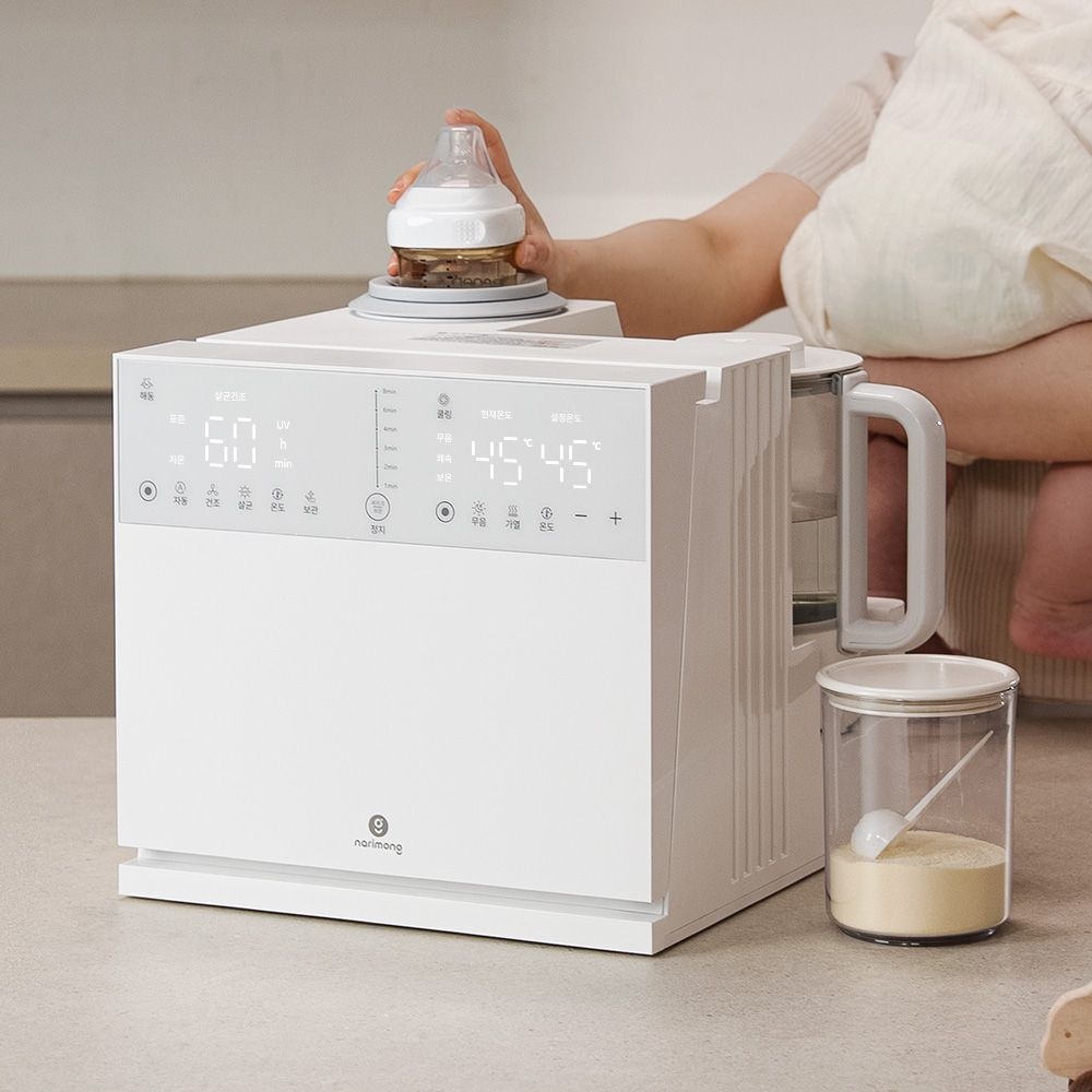 [중국 OEM (더나티 기술협력사)]나리몽 밀크박스 젖병소독기 분유포트 보온 분유쉐이커 올인원